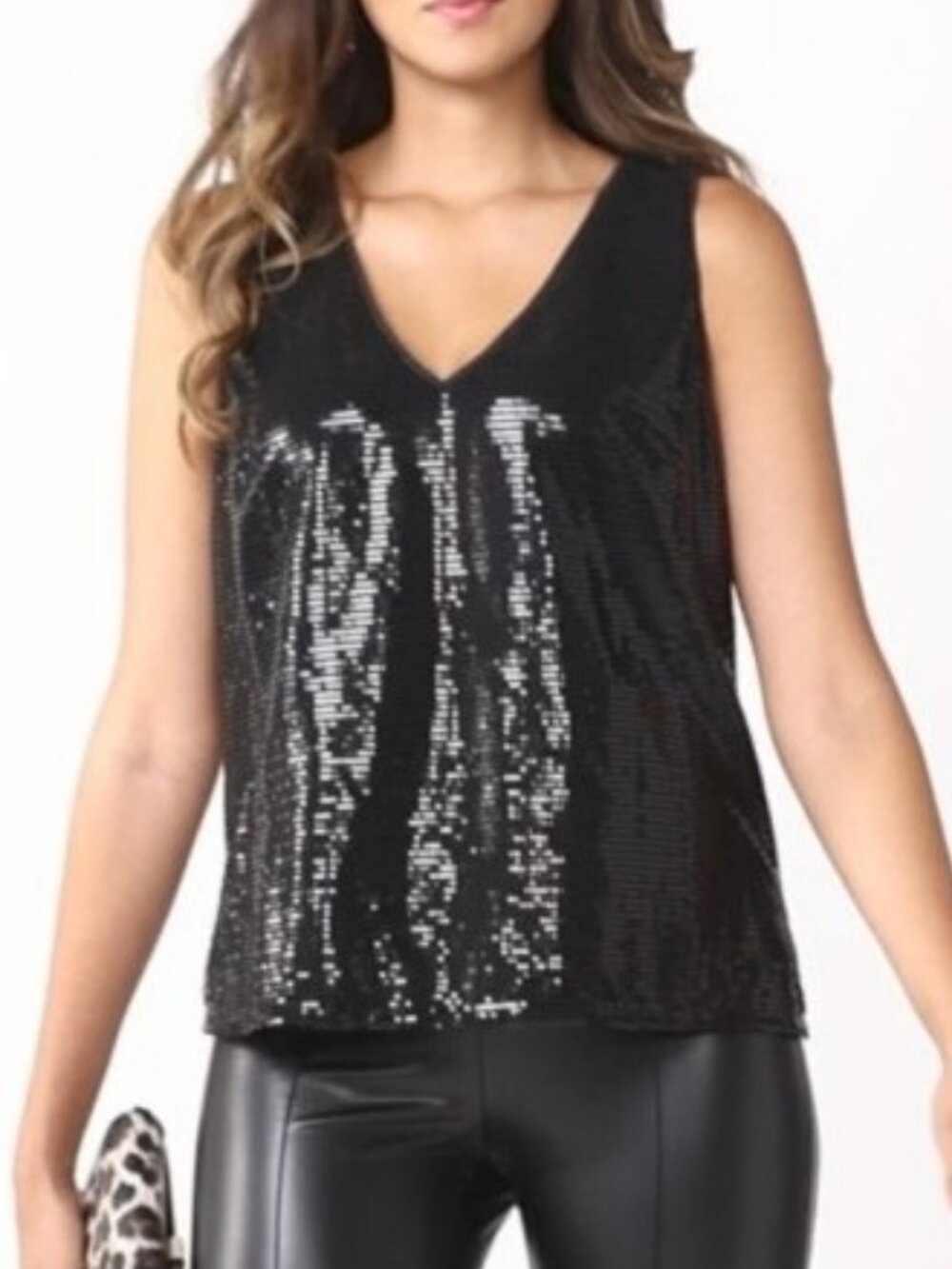 Nine West Sleeveless Sequin Tank